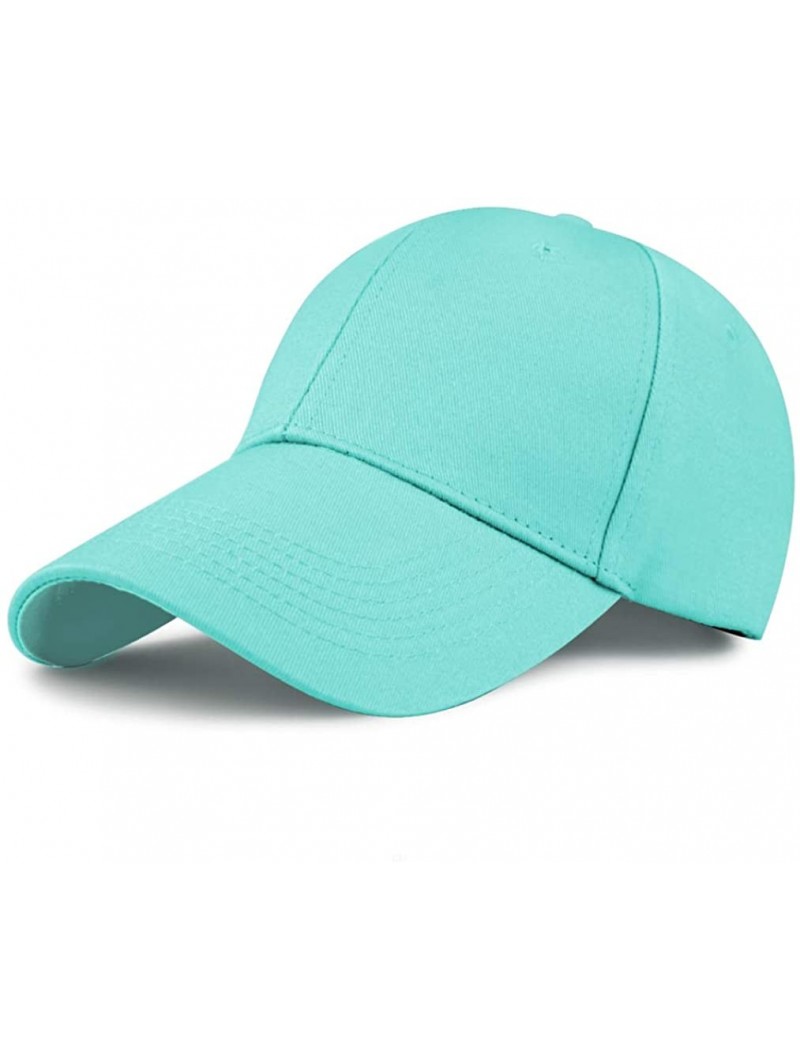 Baseball Caps 6 Panel Cotton Baseball Cap Breathable Structured Dad Hat for Men Women - Sky Blue - CM18Q88TA4R $10.62