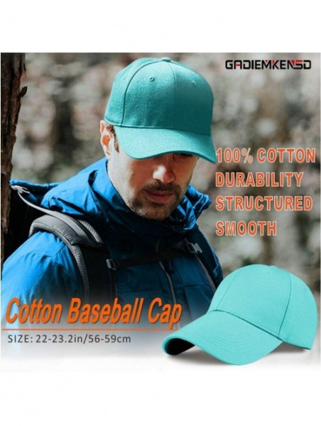 Baseball Caps 6 Panel Cotton Baseball Cap Breathable Structured Dad Hat for Men Women - Sky Blue - CM18Q88TA4R $10.62