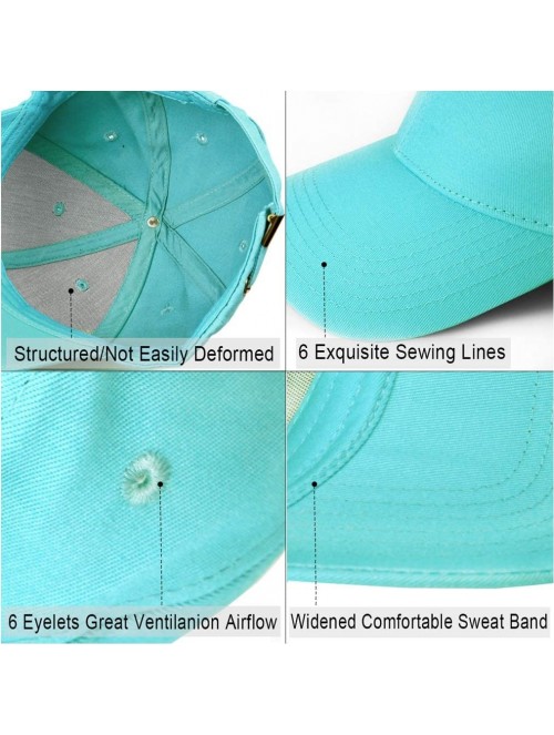 Baseball Caps 6 Panel Cotton Baseball Cap Breathable Structured Dad Hat for Men Women - Sky Blue - CM18Q88TA4R $10.62