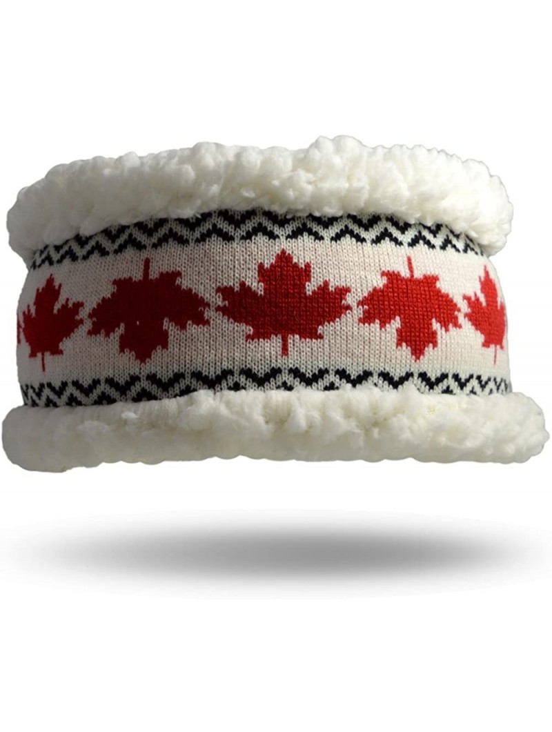 Headbands adult one size cozy winter headband - Maple Leaf Black - C7188CSO34X $38.08