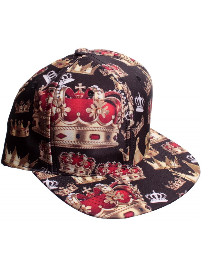 Baseball Caps Gold Crowns All Over Print Snapback - CK11VNKALSX $21.18