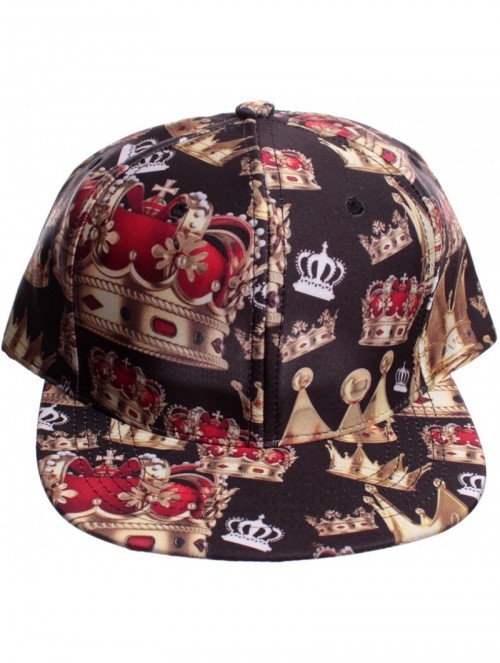 Baseball Caps Gold Crowns All Over Print Snapback - CK11VNKALSX $21.18