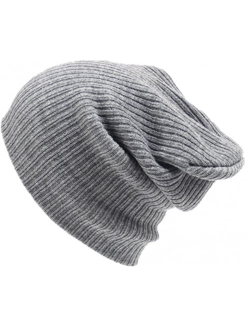 Skullies & Beanies Men's Womens Beanie Knit Ski Cap Hip-Hop Winter Warm Unisex Wool Hat - Gray - CP1868H4QIN $8.09