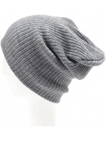 Skullies & Beanies Men's Womens Beanie Knit Ski Cap Hip-Hop Winter Warm Unisex Wool Hat - Gray - CP1868H4QIN $8.09