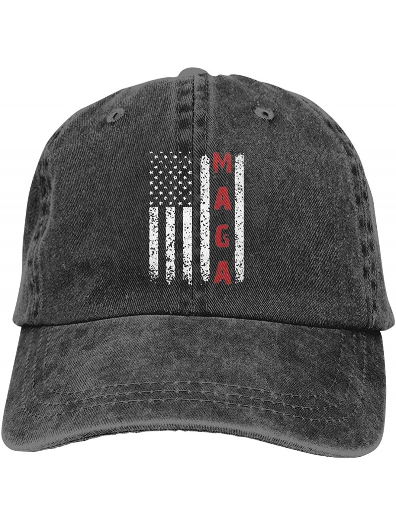 Baseball Caps Unisex Make America Great Again MAGA Vintage Adjustable Baseball Cap Denim Dad Hat - Black - C718ME5EWRX $21.10