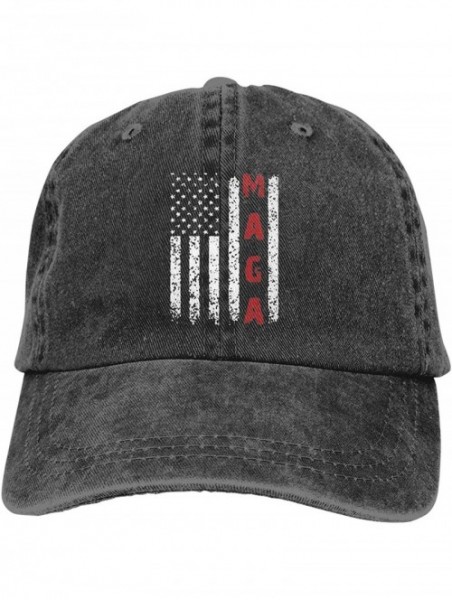 Baseball Caps Unisex Make America Great Again MAGA Vintage Adjustable Baseball Cap Denim Dad Hat - Black - C718ME5EWRX $21.10