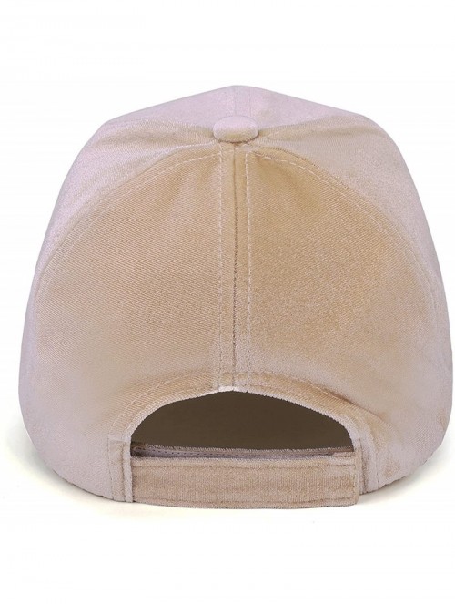 Baseball Caps Unisex Crushed Velvet Basketball Cap Adjustable Sports Hat - Beige - CZ17YIH47CI $12.30