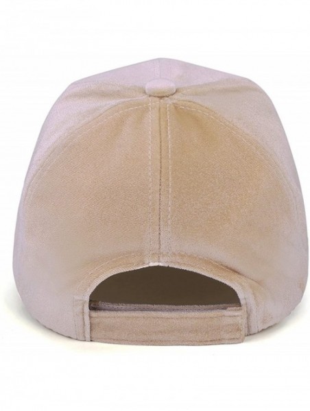 Baseball Caps Unisex Crushed Velvet Basketball Cap Adjustable Sports Hat - Beige - CZ17YIH47CI $12.30