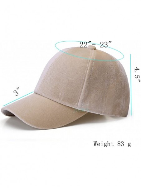 Baseball Caps Unisex Crushed Velvet Basketball Cap Adjustable Sports Hat - Beige - CZ17YIH47CI $12.30