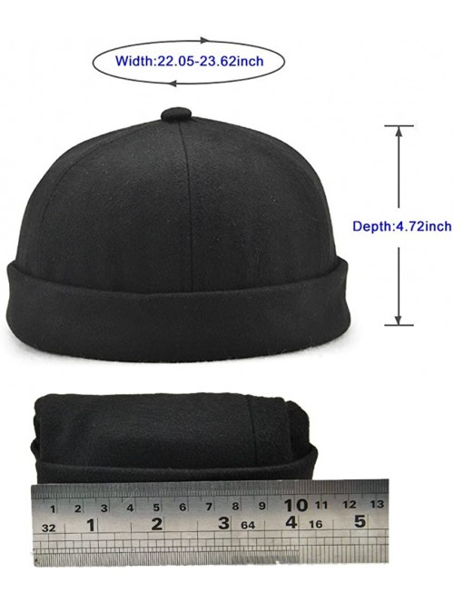 Skullies & Beanies Unisex Women Men Skullcap Sailor Cap Rolled Cuff Retro Brimless Beanie Hat - Grey - C018C0KO5I3 $13.59