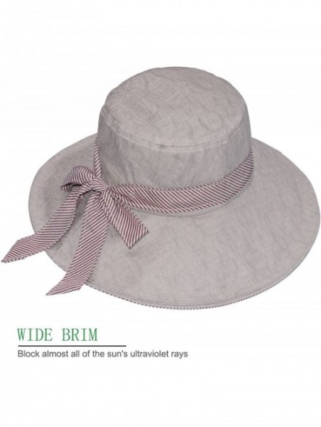 Sun Hats Womens Summer Sun Hat Foldable Floppy Wide Brim Beach Hat with Chin Cord - Grey - CN18D39GLX7 $11.43