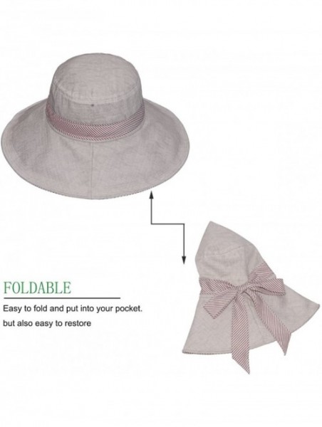 Sun Hats Womens Summer Sun Hat Foldable Floppy Wide Brim Beach Hat with Chin Cord - Grey - CN18D39GLX7 $11.43