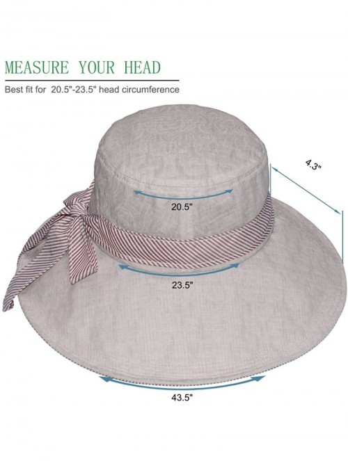 Sun Hats Womens Summer Sun Hat Foldable Floppy Wide Brim Beach Hat with Chin Cord - Grey - CN18D39GLX7 $11.43