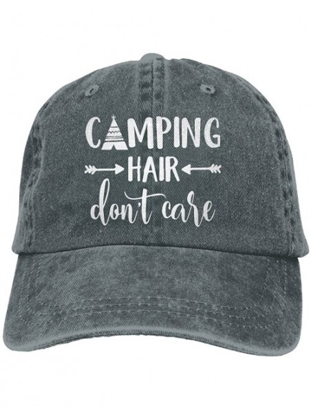 Baseball Caps Unisex Camping Hair Don't Care-1 Vintage Jeans Baseball Cap Classic Cotton Dad Hat Adjustable Plain Cap - Aspha...