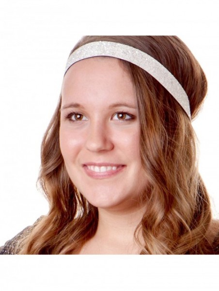 Headbands Women's Adjustable NO SLIP Bling Glitter Headband Mixed 3pk (White) - White 3pk - C111N4BO4R9 $18.80