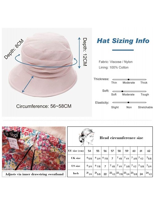 Bucket Hats Packable Sun Bucket Hats for Women with String Beach SPF Protection Bonnie Gardening 55-59cm - Beige_69027 - C418...