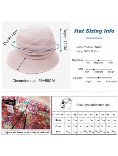 Bucket Hats Packable Sun Bucket Hats for Women with String Beach SPF Protection Bonnie Gardening 55-59cm - Beige_69027 - C418...