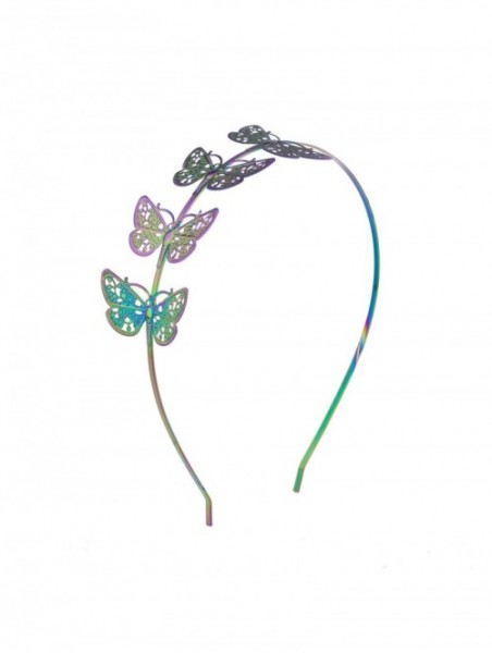 Headbands Multi Colored Metallic Four Butterflies Girls Fashion Headbands - C718HTHOYOY $17.15