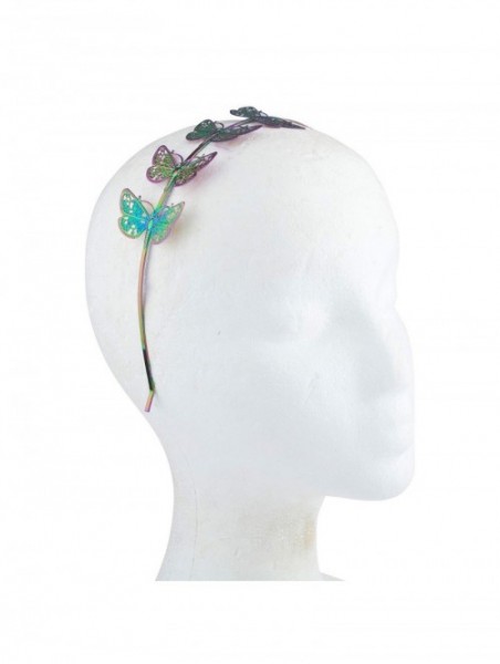 Headbands Multi Colored Metallic Four Butterflies Girls Fashion Headbands - C718HTHOYOY $17.15