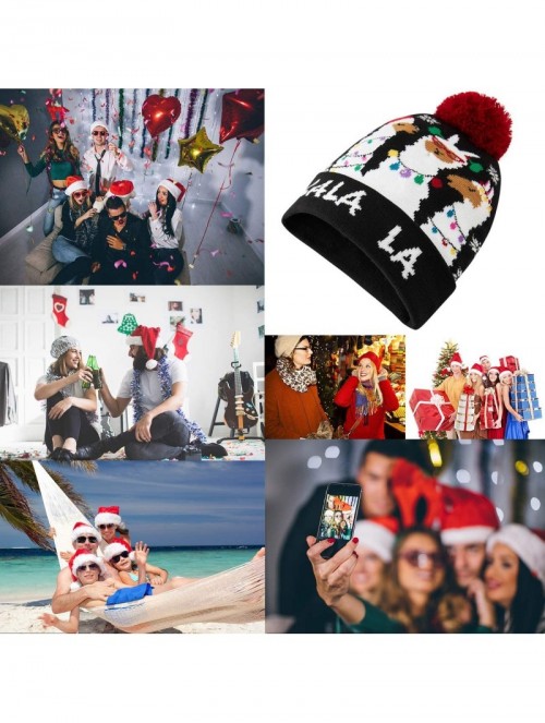 Skullies & Beanies Unisex Ugly LED Christmas Hat Novelty Colorful Light-up Stylish Knitted Sweater Xmas Party Beanie Cap(6 Li...