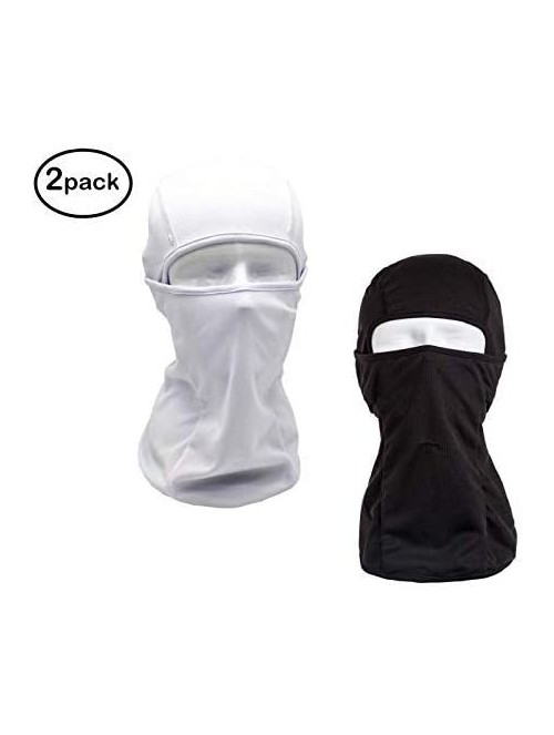 Balaclavas 2 Pack Balaclava Face Windproof Ski Mask Neck Warmer Tactical Hood Polyester - White+black - C518KI8SRRS $13.62