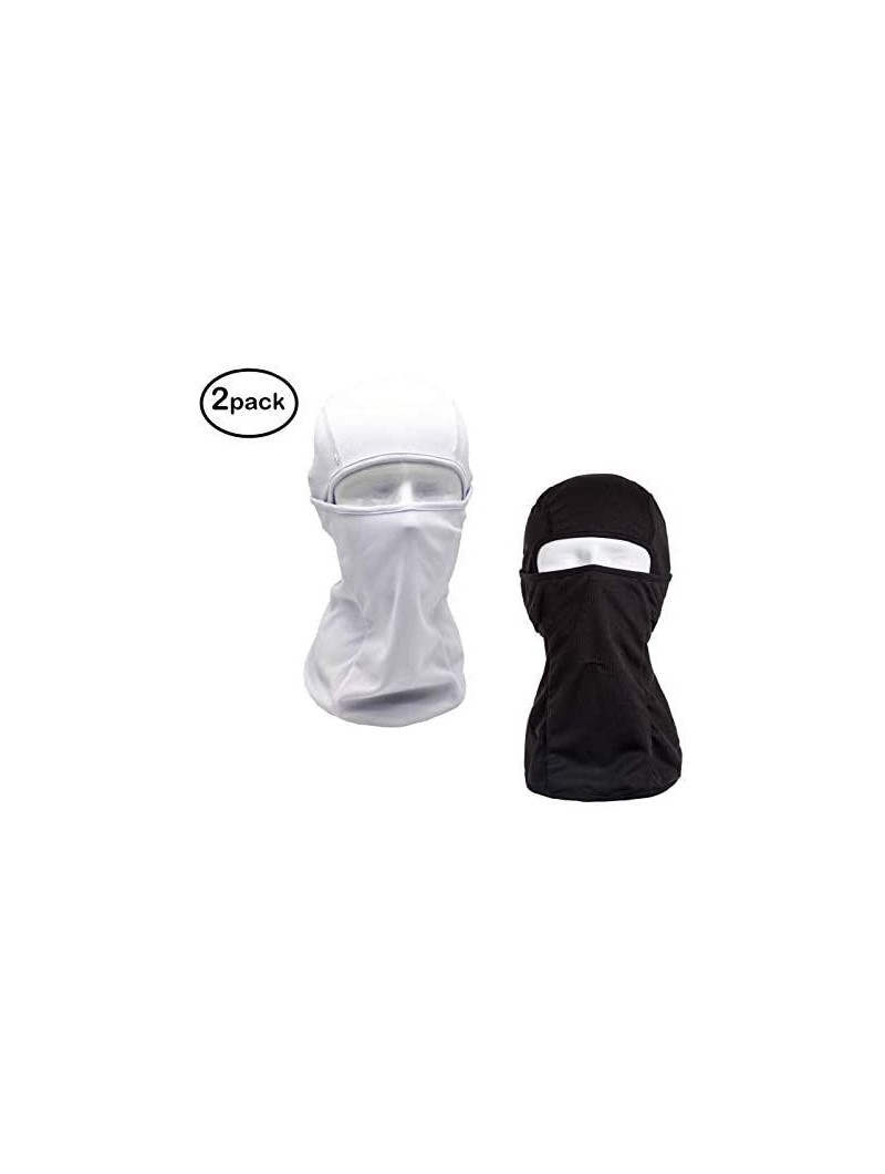 Balaclavas 2 Pack Balaclava Face Windproof Ski Mask Neck Warmer Tactical Hood Polyester - White+black - C518KI8SRRS $13.62