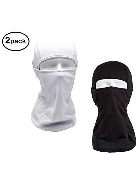 Balaclavas 2 Pack Balaclava Face Windproof Ski Mask Neck Warmer Tactical Hood Polyester - White+black - C518KI8SRRS $13.62