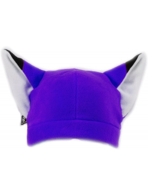 Skullies & Beanies Fleece Fox Ears Beanie Hat - Purple - CD11I6ED7SV $33.64