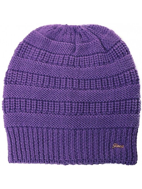 Skullies & Beanies Wool Knitted Visor Beanie Winter Hat for Women Newsboy Cap Warm Soft Lined - 99724_purple - CX18KIN5R37 $1...