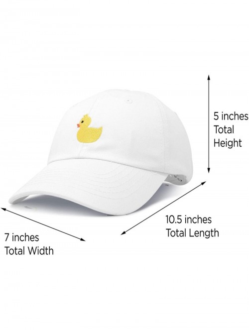 Baseball Caps Cute Ducky Soft Baseball Cap Dad Hat - Xxs / Xs / S - White - CJ18LXO8G39 $17.73