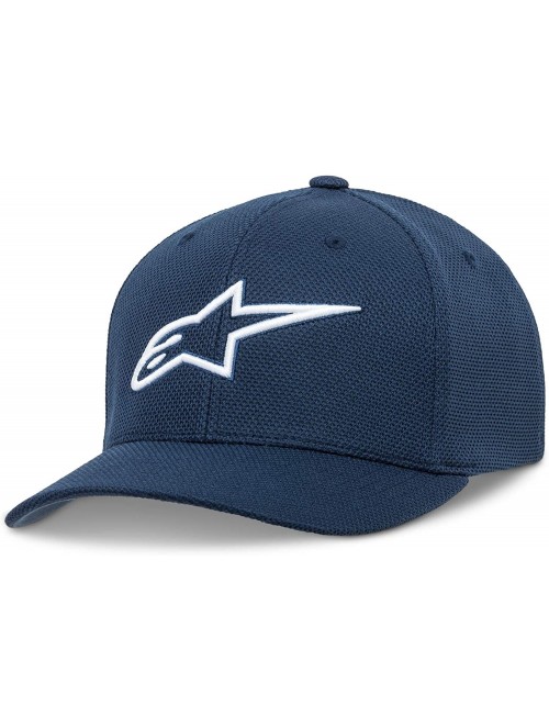 Baseball Caps Men's Logo Flexfit Mock Mesh Hat Curved Bill - Ageless Mock Mesh Hat Blue/White - CP18HERLA0K $42.93