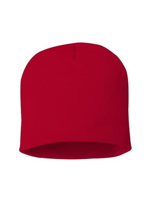 Skullies & Beanies Skull Knit Hat with Custom Embroidery Your Text Here or Logo Here One Size SP08 - Red Knit W/ Text - CH180...