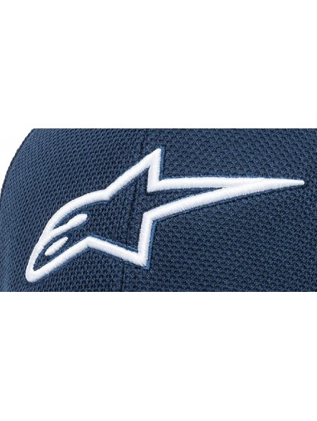 Baseball Caps Men's Logo Flexfit Mock Mesh Hat Curved Bill - Ageless Mock Mesh Hat Blue/White - CP18HERLA0K $42.93