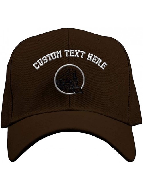 Baseball Caps Custom Baseball Cap Train Embroidery Dad Hats for Men & Women Strap Closure 1 Size - Brown - C918Y62ORC9 $21.80
