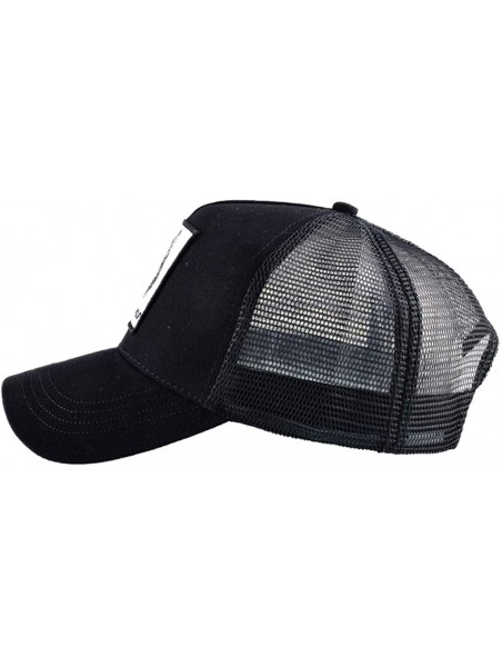 Baseball Caps Unisex Animal Mesh Trucker Hat Snapback Square Patch Baseball Caps - Black Zebra - CQ18MGA40IS $19.47