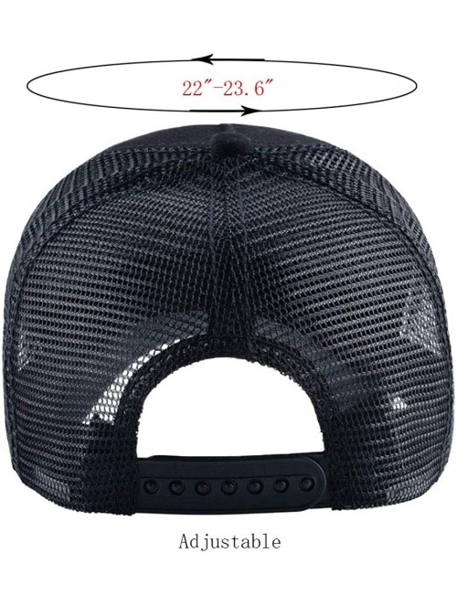 Baseball Caps Unisex Animal Mesh Trucker Hat Snapback Square Patch Baseball Caps - Black Zebra - CQ18MGA40IS $19.47