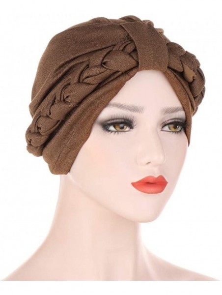 Skullies & Beanies Muslim Turban Elegant Beanie Hat - Khaki - CM1948EW4KQ $11.78