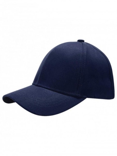 Baseball Caps Backless Ponytail Hats Pony Caps Baseball for Women Elastic-Visor (Navy) - Navy - CF18SXEK07L $15.87