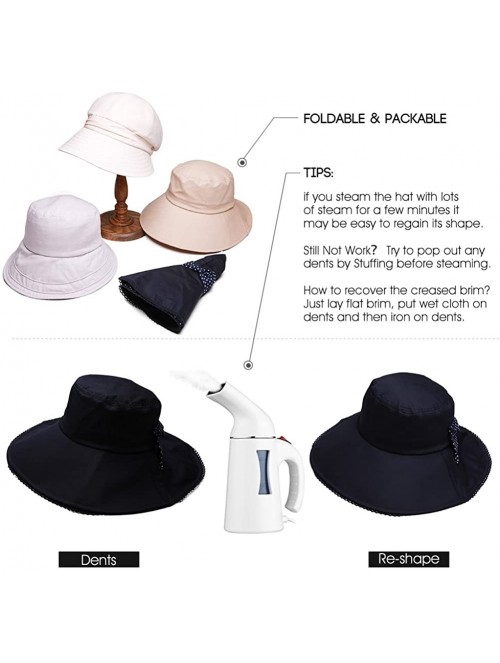 Sun Hats UV50 Foldable Sunhat Women Ponytail Hole Safari Beach Fishing Bucket Hat 55-61CM - 99024_navy - CN18COG766I $22.94