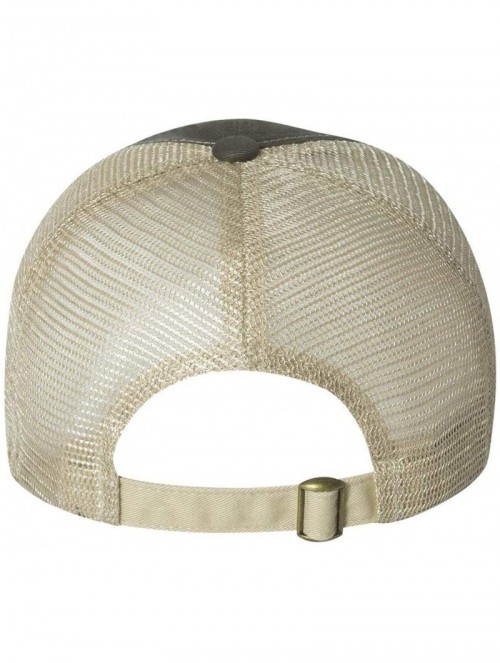 Baseball Caps Headwear 3100 Contrast Stitch Mesh Cap - Olive/Khaki - C211U9J7WBJ $10.30