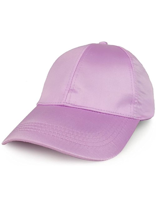 Baseball Caps Plain Adjustable Satin Baseball Cap - Purple - CL188OWEEKW $17.86