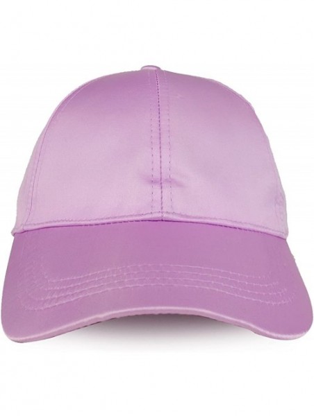 Baseball Caps Plain Adjustable Satin Baseball Cap - Purple - CL188OWEEKW $17.86