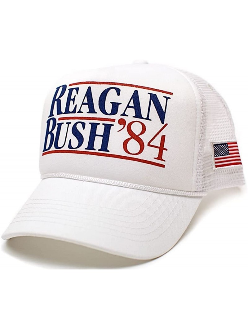 Baseball Caps Reagan Bush 84 Hat USA Flag Unisex Adult Cap - White/White - C412GFND3CJ $21.55