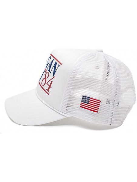 Baseball Caps Reagan Bush 84 Hat USA Flag Unisex Adult Cap - White/White - C412GFND3CJ $21.55