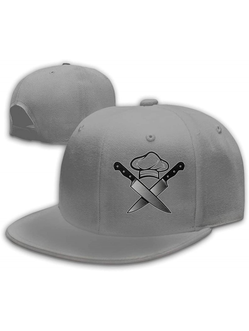 Baseball Caps Unisex Chef Hat Knives Classic Trucker Hat Baseball Cap Cotton Adjustable Cap Dad Hat - Gray - C218NY7L8KI $13.05