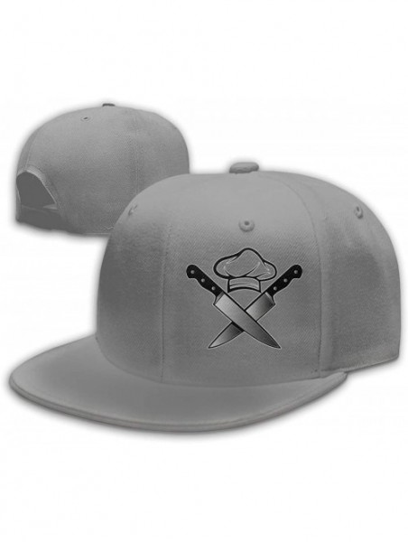 Baseball Caps Unisex Chef Hat Knives Classic Trucker Hat Baseball Cap Cotton Adjustable Cap Dad Hat - Gray - C218NY7L8KI $13.05