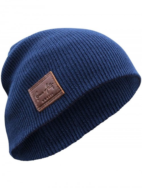 Skullies & Beanies Knit Beanie Hat Cap for Men or Women - Dark Blue - C318T7TL797 $16.59