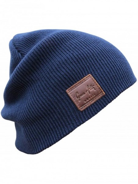 Skullies & Beanies Knit Beanie Hat Cap for Men or Women - Dark Blue - C318T7TL797 $16.59