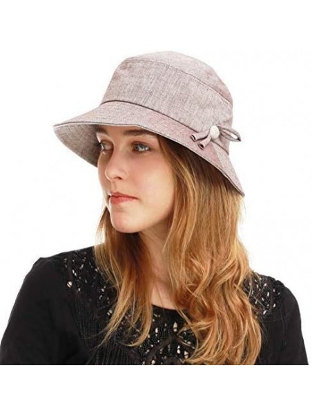 Sun Hats Light Weight Packable Women's Wide Brim Sun Bucket Hat - Sophie-brown - C618GQRDN2C $20.08