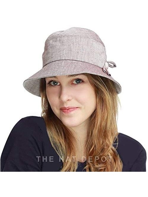 Sun Hats Light Weight Packable Women's Wide Brim Sun Bucket Hat - Sophie-brown - C618GQRDN2C $20.08